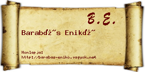 Barabás Enikő névjegykártya