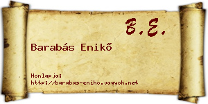 Barabás Enikő névjegykártya